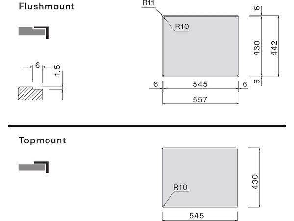 Мойка Falmec SCO3118F.00#SSF 555x440