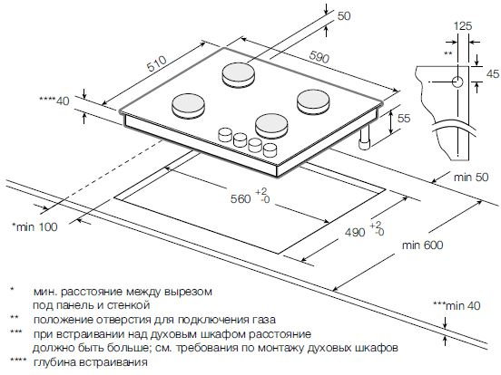 Газовая варочная панель Comfort Graude GS 60.3 G