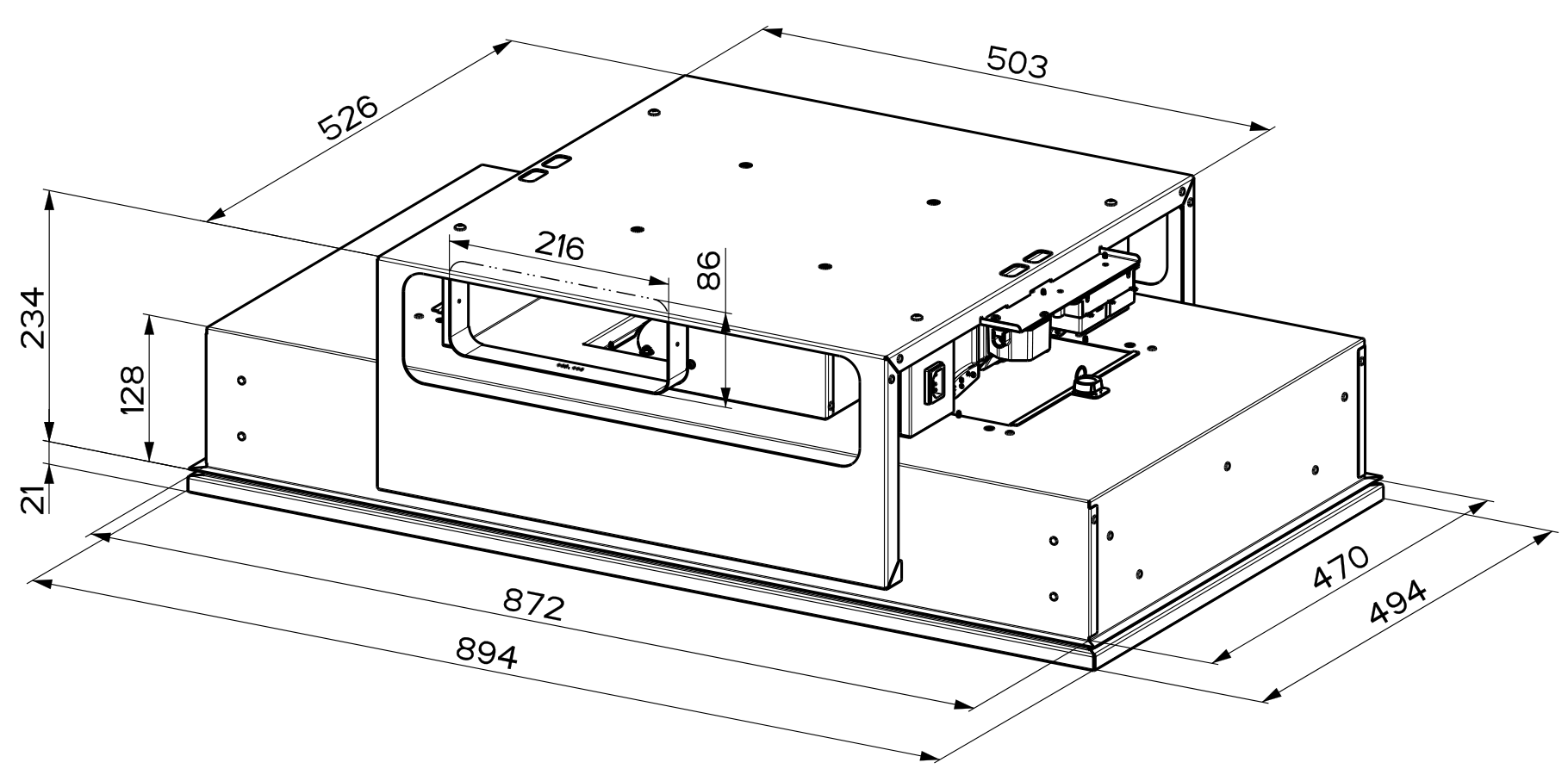 Вытяжка встраиваемая Faber INSIDE UP IX KL A90